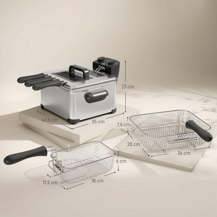 Produktbild Swisshandel24 Fritteuse, 5 L Ölkapazität, Timer, Sichtfenster, 2000W Leistung, Silberfarben