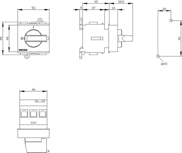 Produktbild Siemens Hauptschalter 25A 3p IP44 Einb Wart/Rep 3LD2130-0TK11