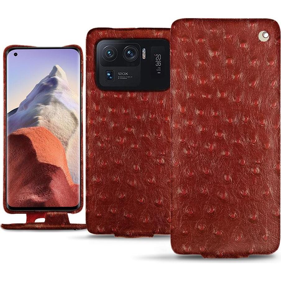 Noreve Lederschutzhülle vertikal (Xiaomi Mi 11 Ultra), Smartphone Hülle, Rot