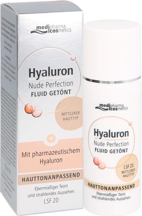 Produktbild Medipharma cosmetics Hyaluron Nude Perfection Fluid getönt mittlerer Hauttyp L20, 50 ml Creme (50 ml, Getönte Tagescreme, SPF 20)