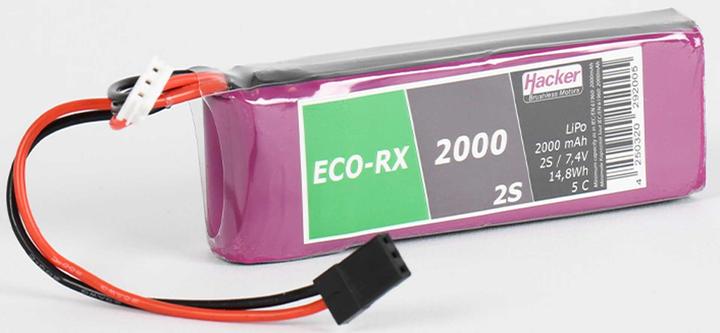 Produktbild Hacker LiPo Pack TF ECO-RX 2000mAh 2S Straight (7.40 V, 2000 mAh)