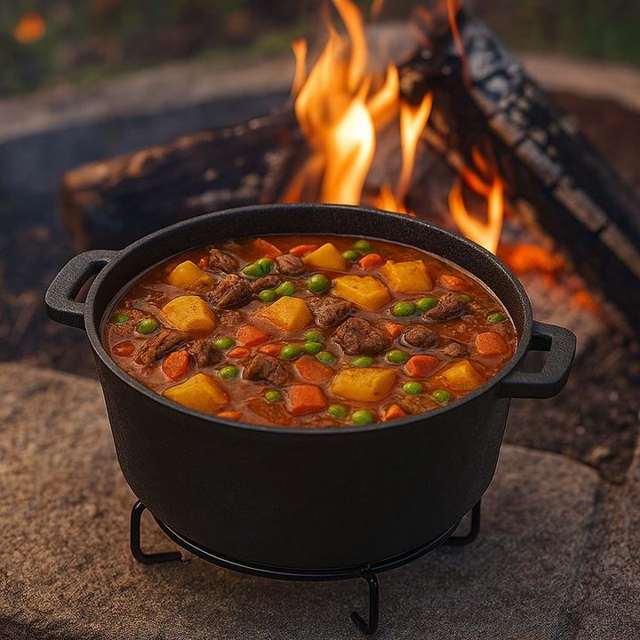 Produktbild Wiltec 2in1 Dutch Oven 32x26x16cm Grilltopf Feuertopf Schmortopf Gusseisen