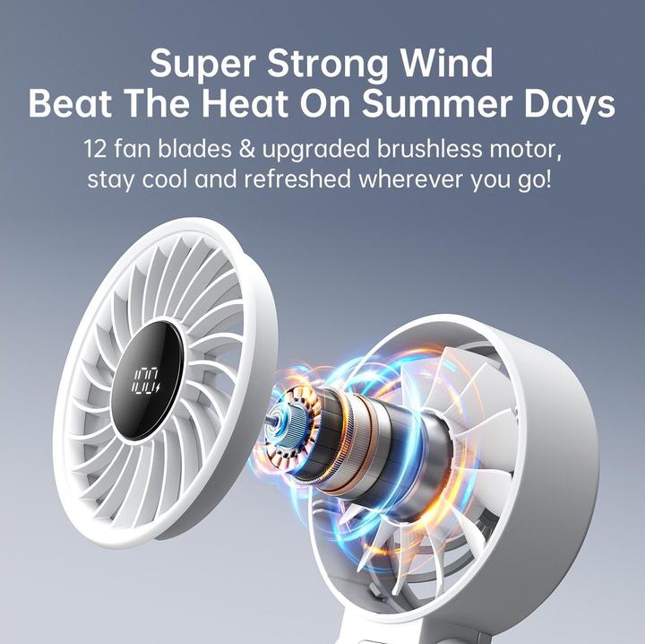 Actual product image Jisulife Mini wentylator Handheld Fan Life7 3600mAh przenośny wiatraczek USB - szary