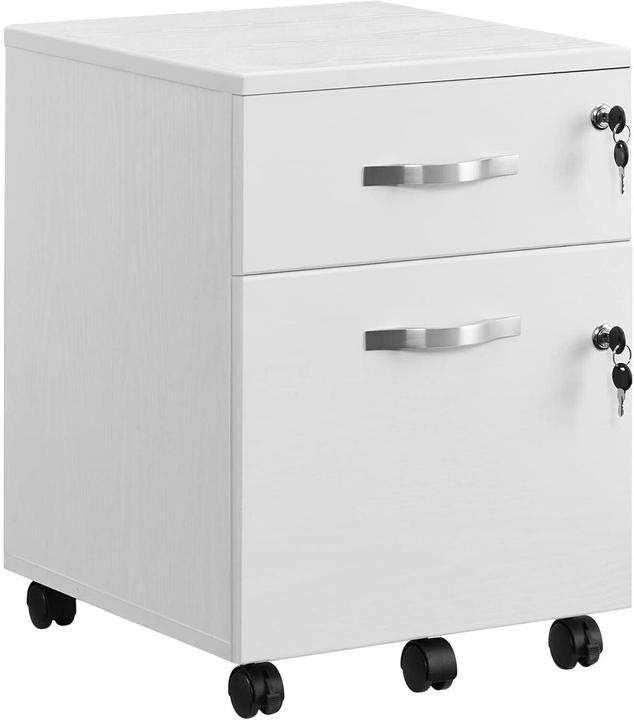 Vasagle Aktenschrank mit zwei Schubladen, Detailfarbe: White