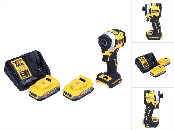 Produktbild DeWalt DCF 850 E2 Akku Schlagschrauber 18 V 205 Nm 1/4" Brushless + 2x Akku 1,7 Ah + LadegerÃ¤t (Akkubetrieb)