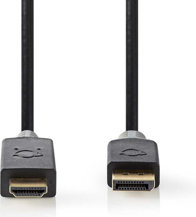 Actual product image Nedis DisplayPort cable | DisplayPort plug | HDMI™ plug | 4K@30Hz | Gold-plated | 1.00 m | Round (1 m, DisplayPort, 1.2)