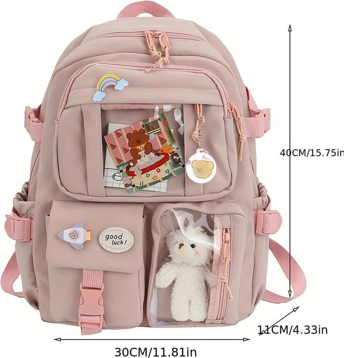 Immagine prodotto Only-Bags.Store Zaino da viaggio multitasche impermeabile Borsa scuola college Borsa trasparente