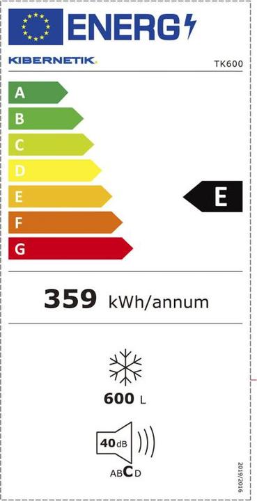 Label énergétique Kibernetik Congélateur FSP (Autonome, 600 l)