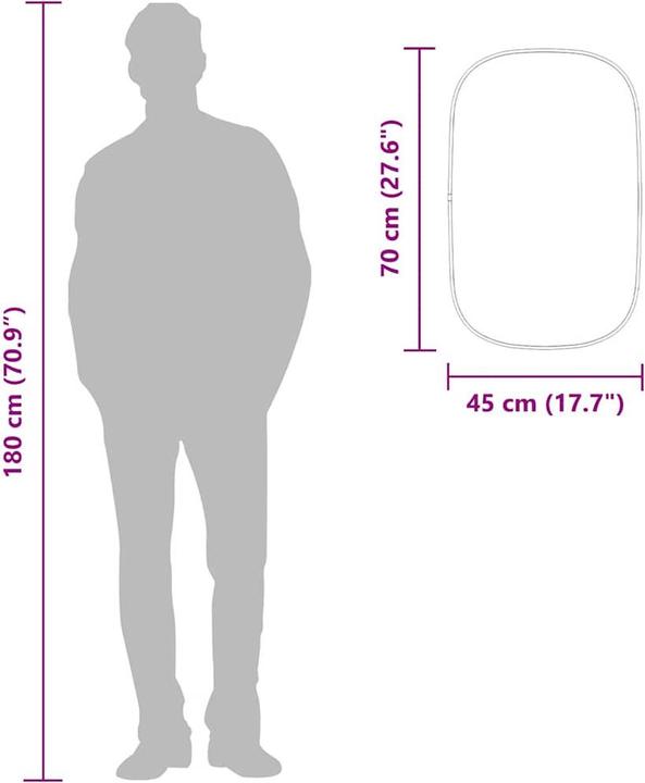 Immagine prodotto vidaXL Wandspiegel (70 x 45 cm)