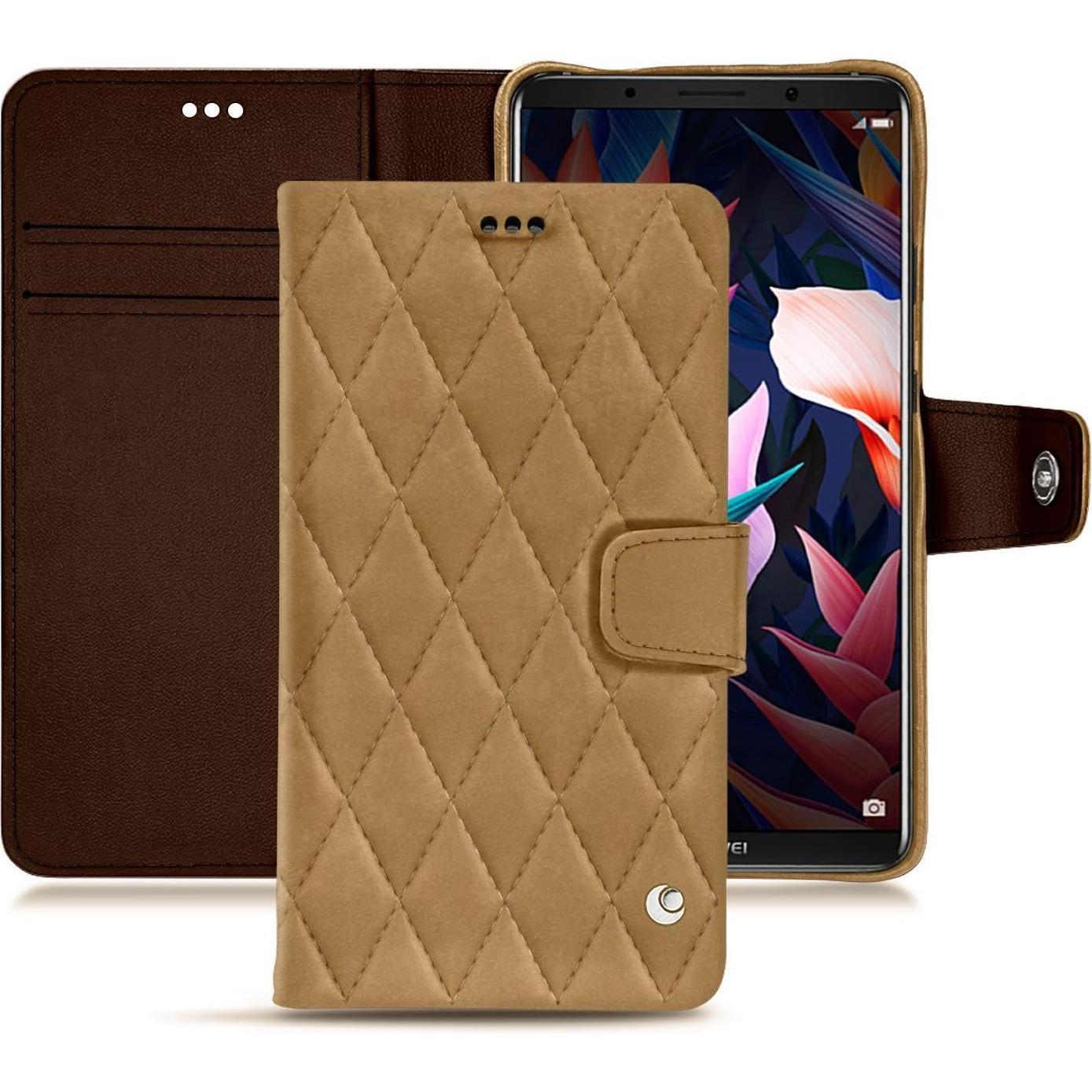 Noreve Lederschutzhülle Wallet (Huawei Mate 10 Pro), Smartphone Hülle, Braun