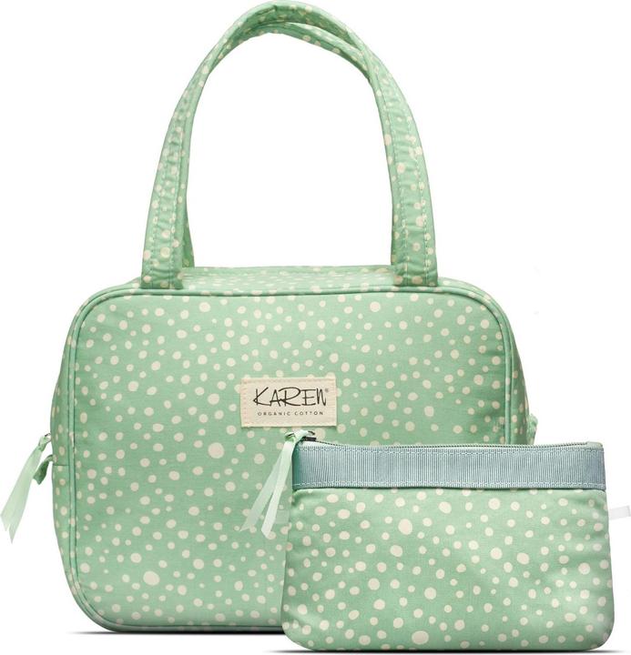 Image du produit Cimi Karen Denmark - 2 pcs Sac cosmétique avec poignée Imprimé vert/blanc
