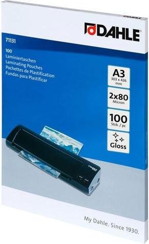Produktbild Dahle Laminiertaschen A3 160mi 100er 303x426mm/2x80micron/ 100er Pack (A3, 100 Stk., 80 µm)