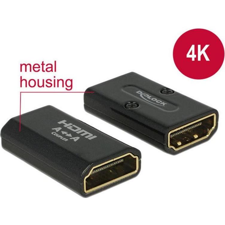 Delock HDMI zu (HDMI, 1.70 cm), Data + Video Adapter, Schwarz