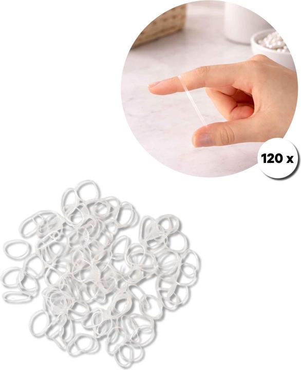 Noya Mini Haargummis, transparent, 120 Stk. (Elastico per capelli)