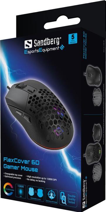 Actual product image Sandberg FlexCover 6D Gamer Mouse (Cable)