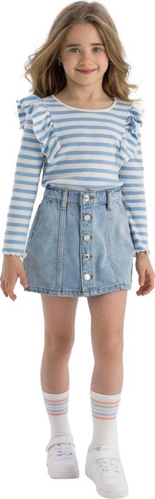 Actual product image Minoti Girls Plain Denim Button Front Skirt (146)