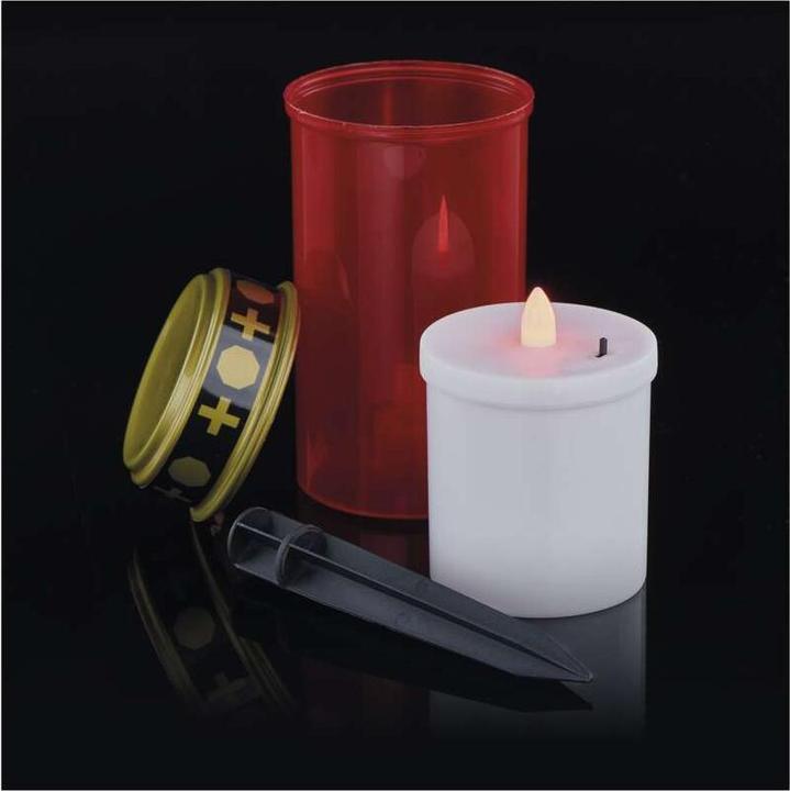 Image du produit Emos Lampe de cimetière LED avec piquet de terre, 25 cm, 2x AA, extérieur/intérieur, vintage (1 x)