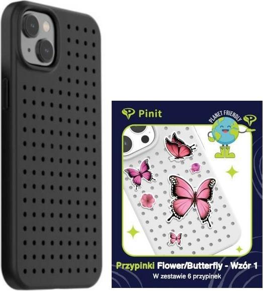 Image du produit Pinifit Zestaw Etui Pinit Dynamic + Flower/ Butterfly Pin iPhone 14 Plus 6.7" czarny/black wzór 1 (Apple iPhone 15 Plus, Apple iPhone 14 Plus)