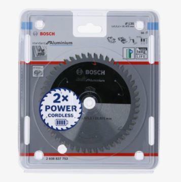 Productafbeelding Bosch Professional Zubehör Cirkelzaagblad Standaard voor Aluminium, 136x1,6/1,1x15,875, 50 tanden