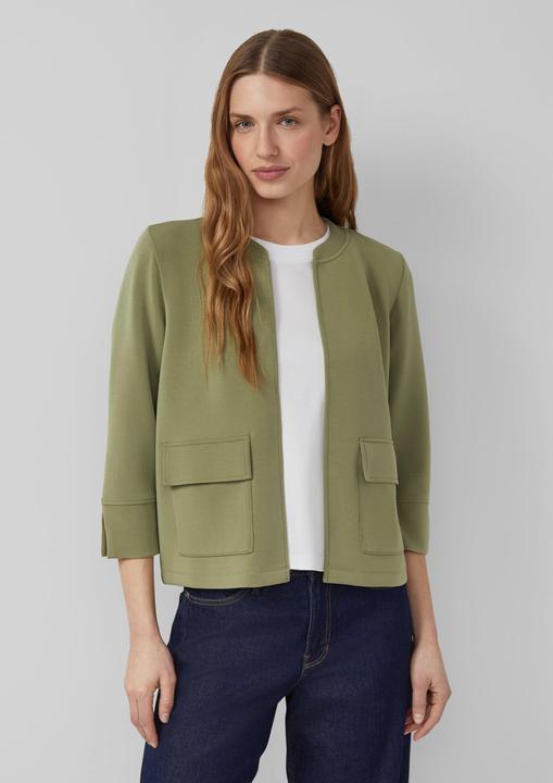 Produktbild s.Oliver Sweatshirt Jacke Cropped Scuba-Sweatshirt-Jacke mit Stehkragen (36)