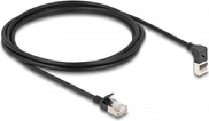 Produktbild Delock RJ45 Netzwerkkabel Cat.6A S/FTP Slim 90° oben gewinke (S/FTP, CAT6a, 2 m)