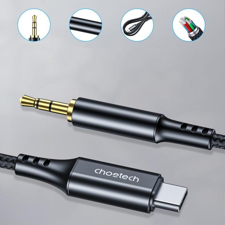 Actual product image Choetech USB C — 3.5mm jack (2 m, AUX cable)
