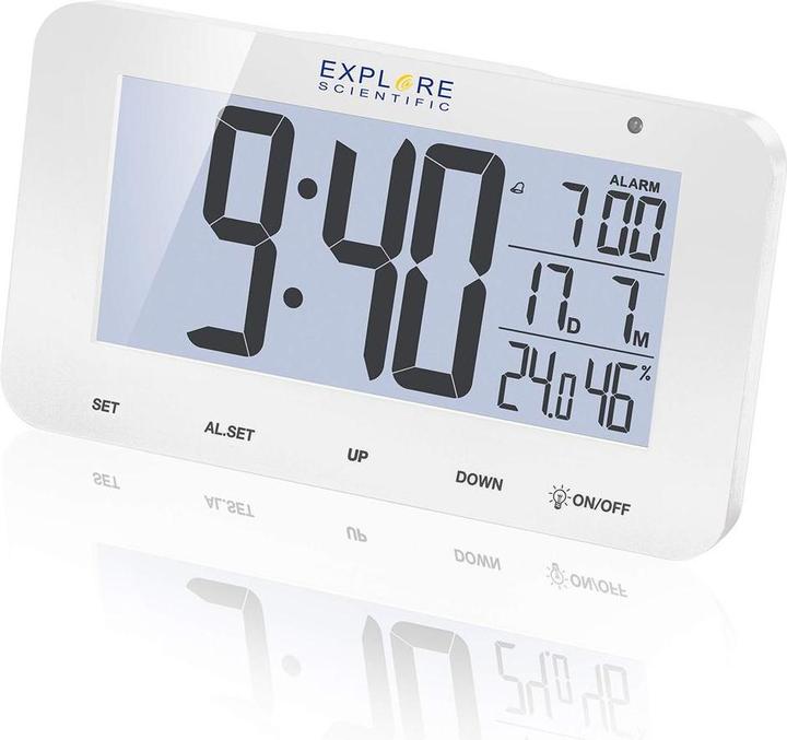 Explore Scientific RDC1004WHT Digital Alarm Clock White