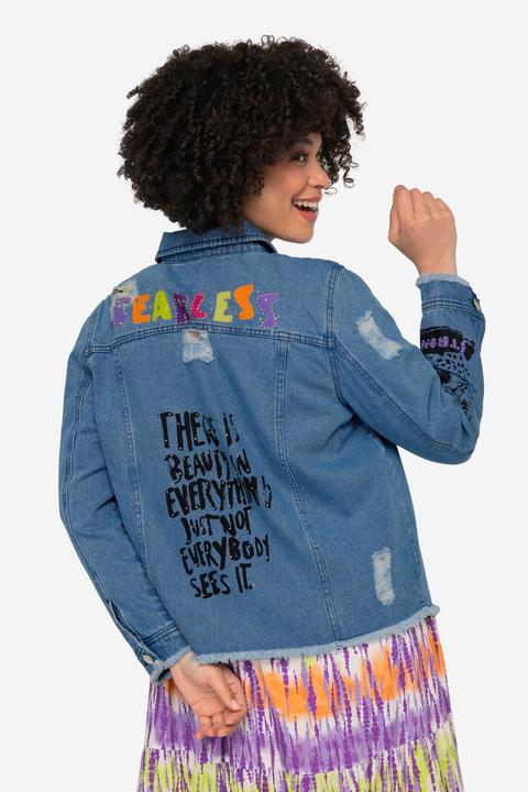 Immagine prodotto Angel of Style Jeansjacke, Classic Fit, modisch verziert, hemdkragen, Langarm (54)