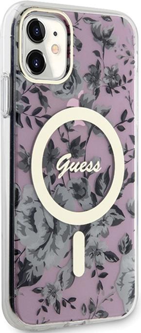 Immagine prodotto Guess GUHMN61HCFWSP Custodia rigida iPhone 11 / Xr 6,1" różowy/rosa Flower MagSafe (Apple iPhone 11)