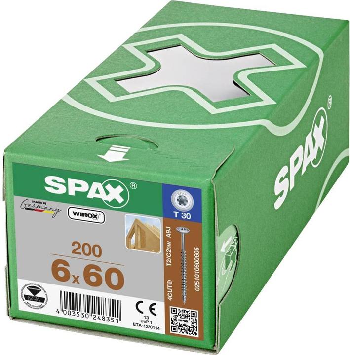 Produktbild Spax Tellerkopf T-Star Plus T30 Vollgewinde Wirox (200 Schrauben pro Stück)