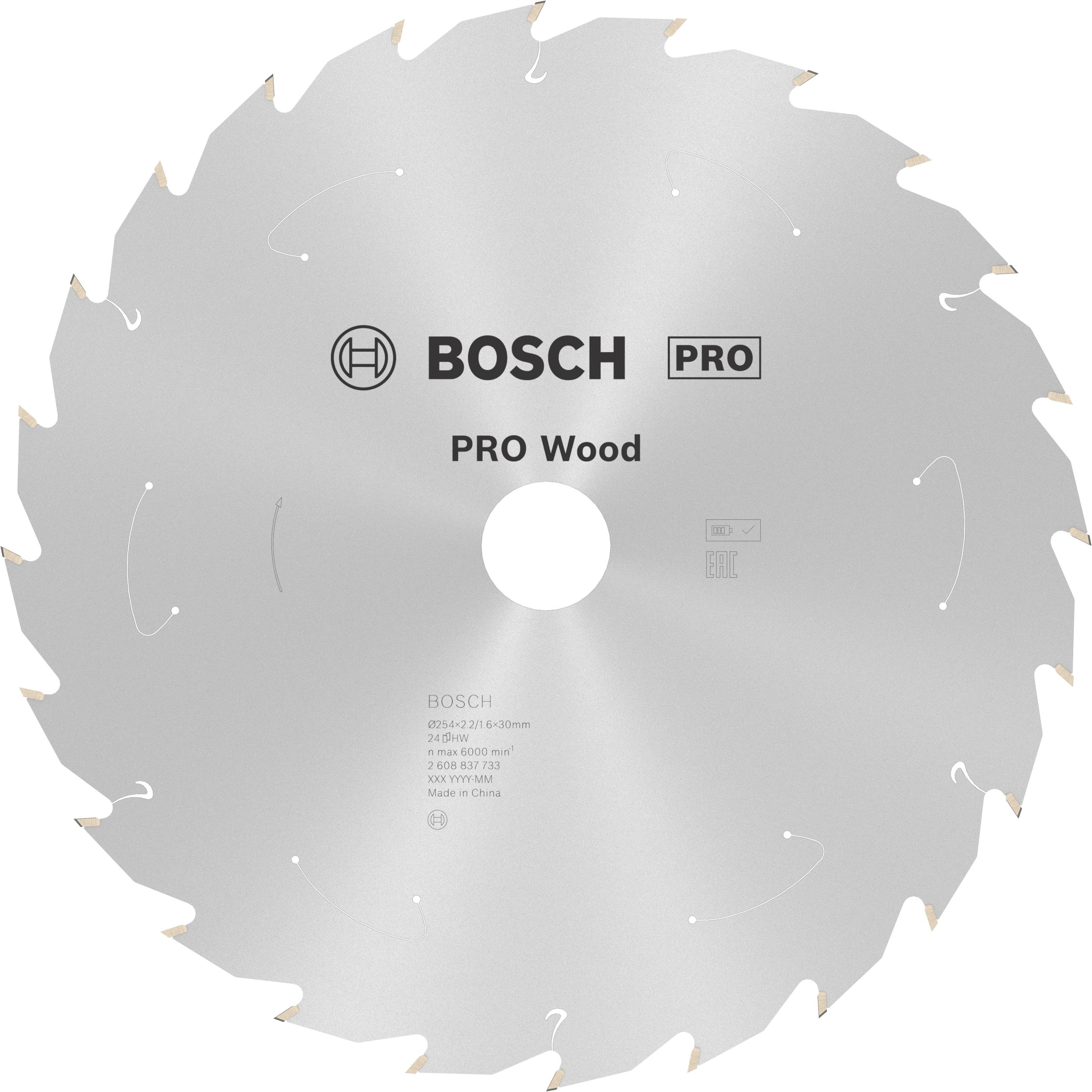 Bosch Professional Zubehör, Sägeblatt, PRO Wood cordless Kreissägeblatt, 254 x 2,2 x 30 mm