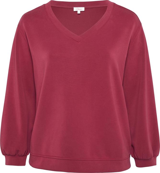 Produktbild s.Oliver Sweatshirt Scuba-Sweatshirt mit V-Ausschnitt (48)