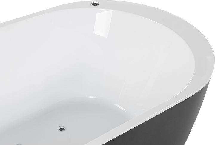 Produktbild Beliani Whirlpool Badewanne freistehend schwarz mit LED 170 x 80 cm NEVIS (264 l, 170 cm, 80 cm)