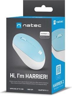 Produktbild Genesis Mouse Harrier 2 Wireless, White/Blue, Bluetooth (Kabellos)