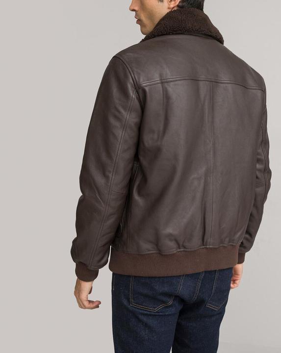 Actual product image La Redoute Collections Bomber style leather jacket (M)