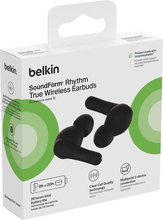 Produktbild Belkin Soundform Rhythm True Wireless In-Ear schw. AUC012btBK (8 h, Kabellos)