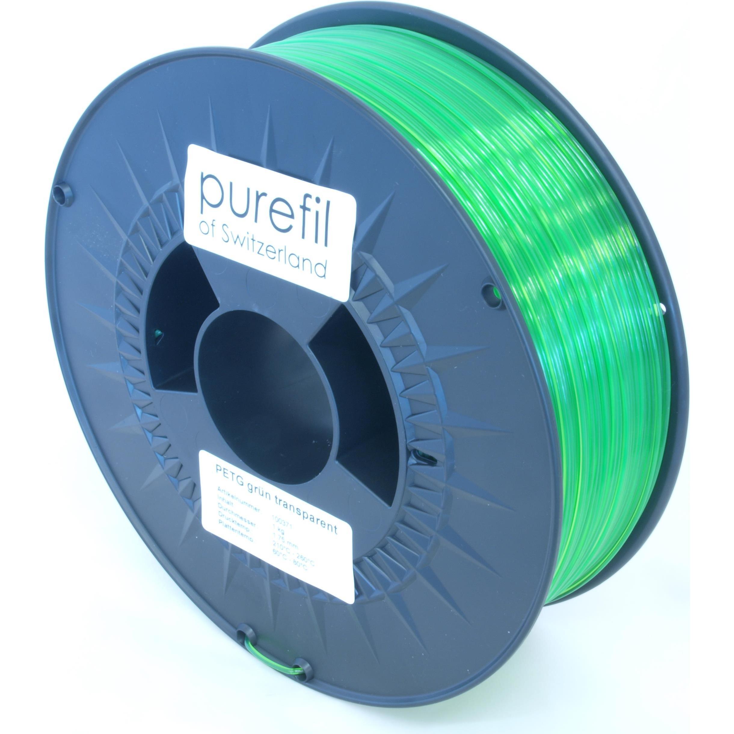Purefil Filament (PETG, 1.75 mm, 1000 g, Grün), 3D Filament, Grün