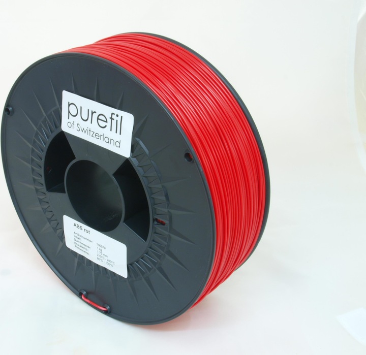 Actual product image Purefil FIlament (ABS, 1.75 mm, 1000 g, Red)