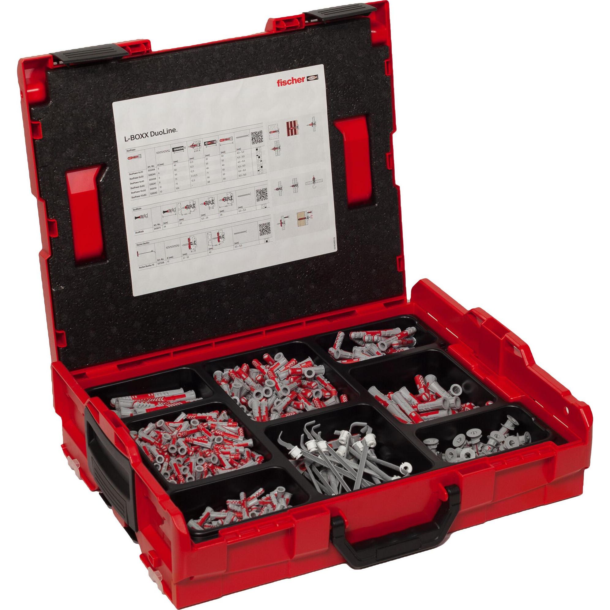 Fischer, Tassello, Set di tasselli Duo-Line in L-Boxx robusto e conservabile, contiene 833 tasselli (833 pz.)