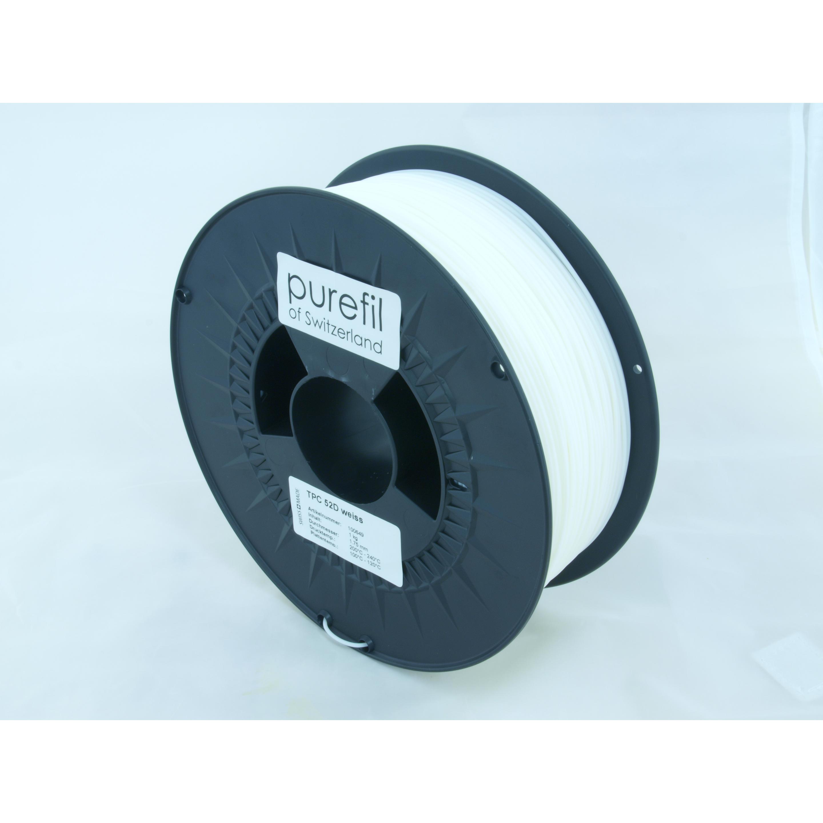 Thumbnail - Purefil Filament (TPC, 1.75 mm, 1000 g, Weiss), 3D Filament, Weiss