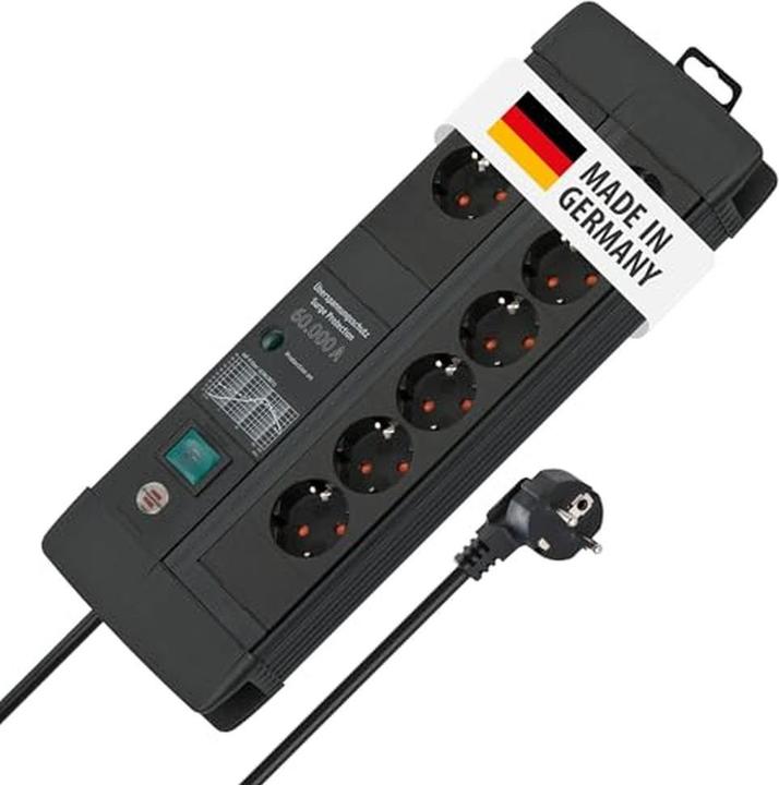 Produktbild Brennenstuhl 1256000698 Steckdosenleiste Schwarz Schutzkontakt 1 St. (8x, CEE 7/3, 3 m)