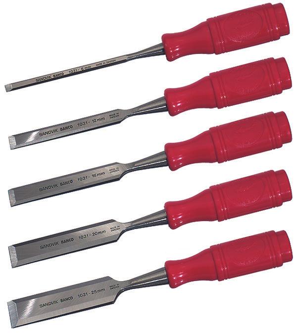 Actual product image Bahco Chisel set with polypropylene handle - five-piece/blister packaging (25 mm)