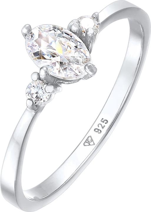 Immagine prodotto Elli Anello Zirconia Ovale di Fidanzamento Argento 925 (56, 925 Argento)