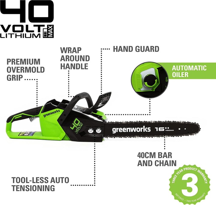 Image du produit Greenworks Piła łańcuchowa GD40CS18 40 V 40 cm (Tronçonneuse à batterie)