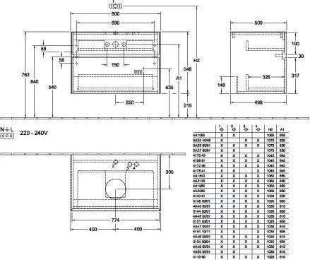 Produktbild Villeroy & Boch V&B Waschtischunterschrank COLLARO 800x548x500mm WT mttg Glossy White (80 x 50 x 55 cm)