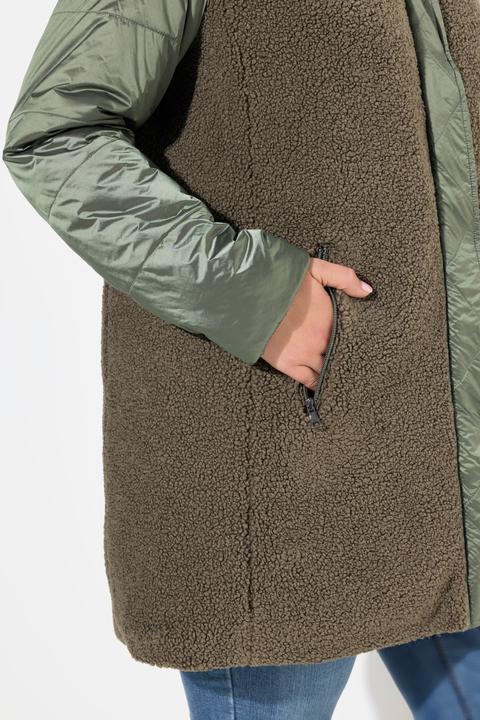 Produktbild Ulla Popken Jacke, Stepp/Teddyfleece, Kapuze, Zipptaschen (42, 44)