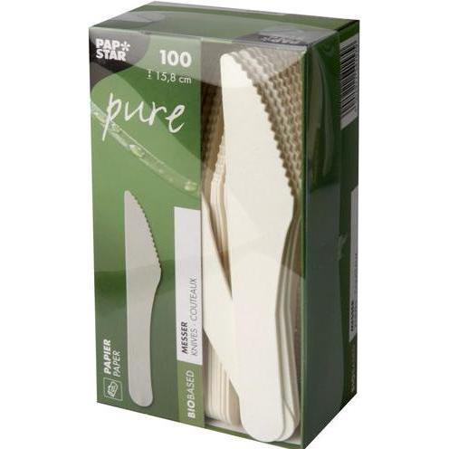 Thumbnail - Papstar, Einweggeschirr, Papier-Messer "pure", L„nge: 158 mm, weiá, 100er (100 x)