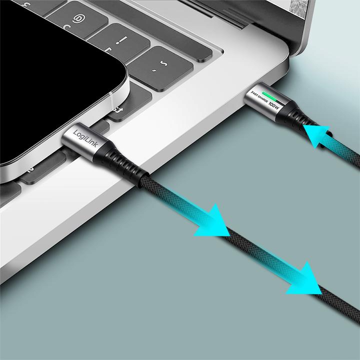 Immagine prodotto LogiLink USB C — USB C (2 m, USB 3.2 Gen 2x2, 100 W)