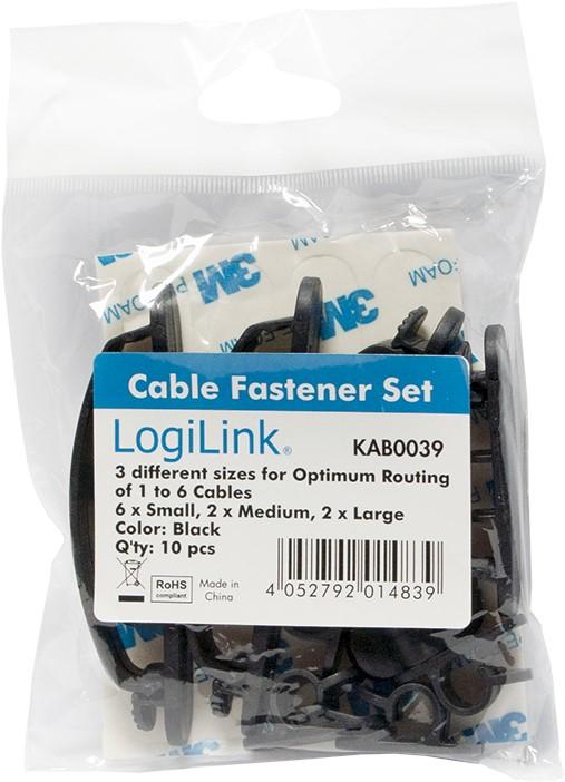 Immagine prodotto LogiLink Set di fissaggio dei cavi (Fascette in velcro, 13.20 mm, 10 pz.)