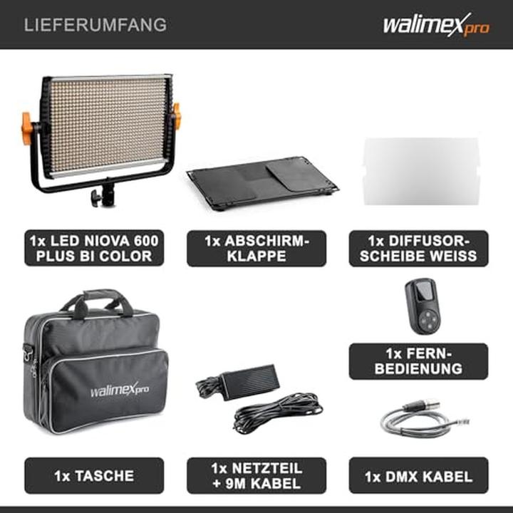 Actual product image Walimex Niova 600 Plus (Surface luminaire, Video light, Studio light)